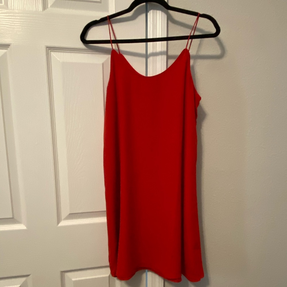 Simple Red Shift Dress